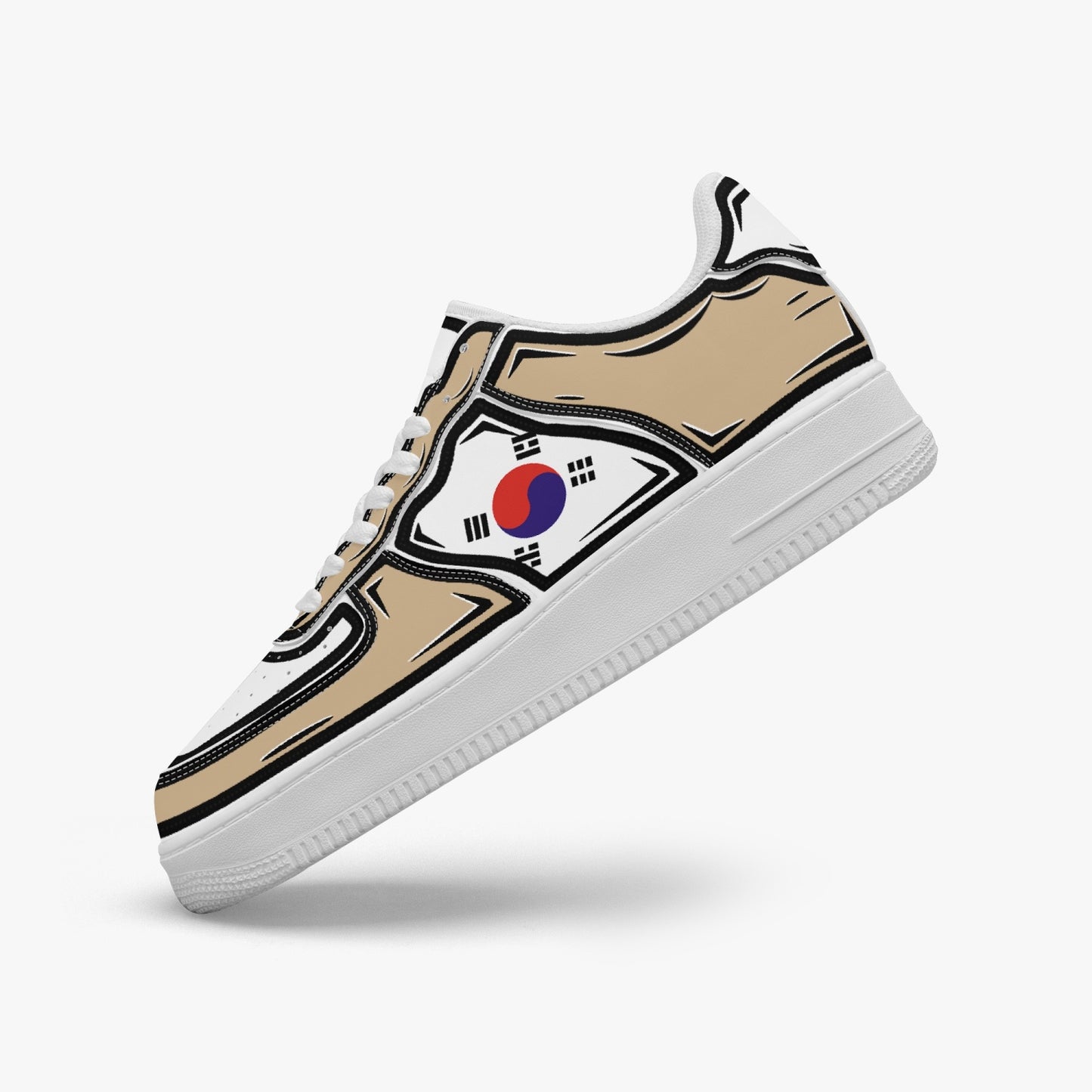 South Korea Cartoon Force 1 Low Tops (Tan) - Men's & Women's