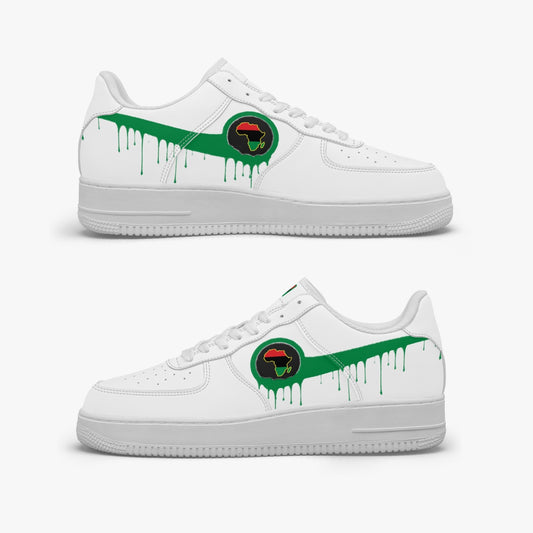 Africa Green Drip R-Force 1 Low Tops (White) - Men's & Women's