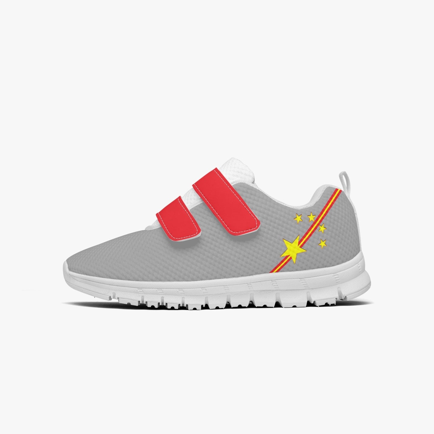 China Pride Kid's Lightweight Velcro Mesh Sneaker - Gray