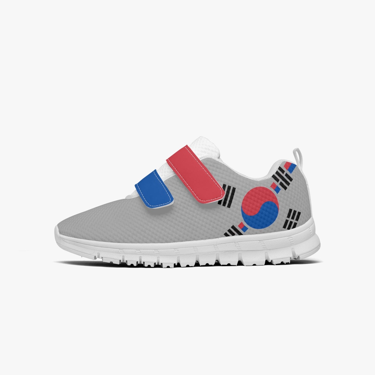 South Korea Pride Kid's Lightweight Velcro Mesh Sneaker - Gray