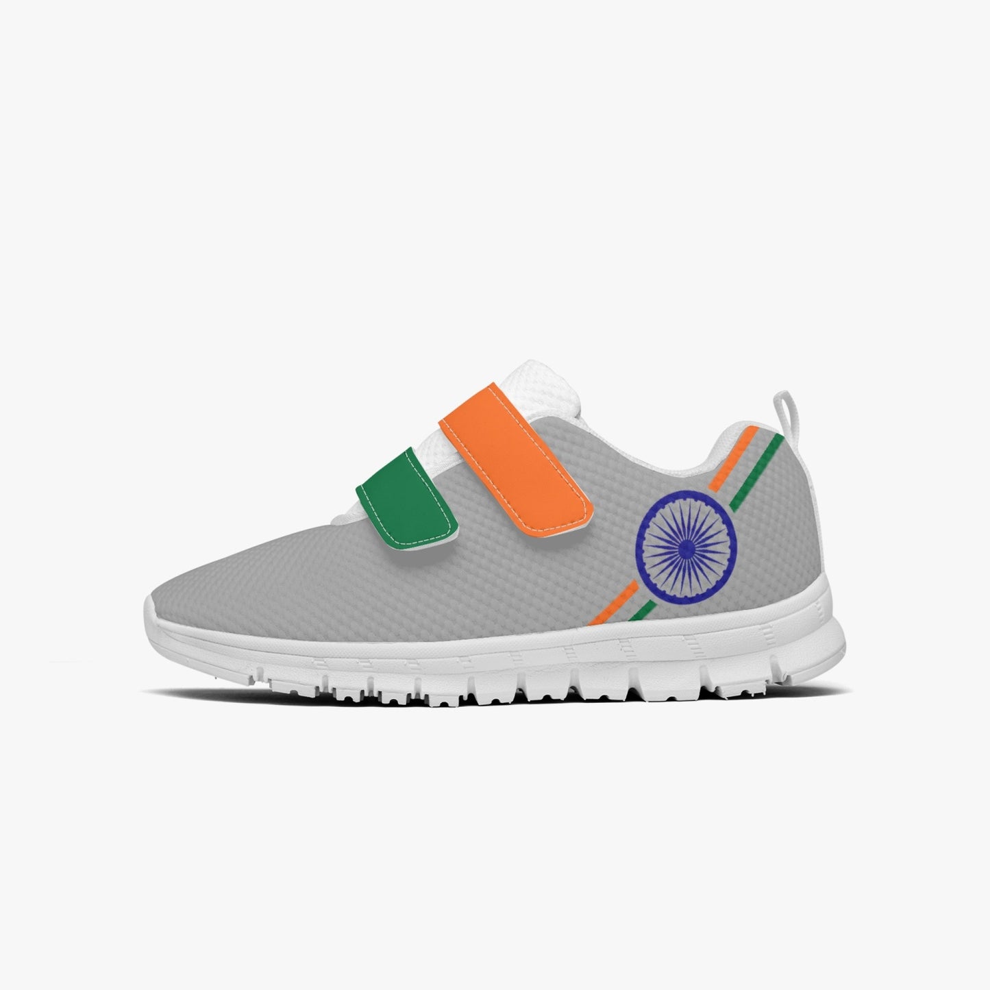 India Pride Kid's Lightweight Velcro Mesh Sneaker - Gray