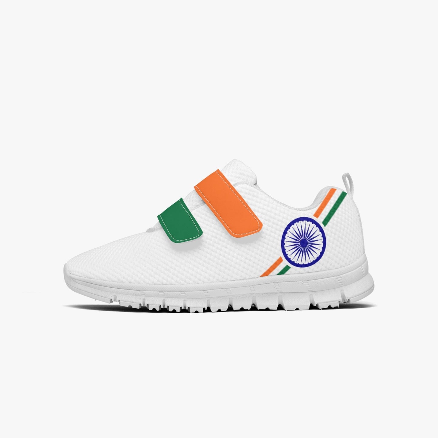 India Pride Kid's Lightweight Velcro Mesh Sneaker - White