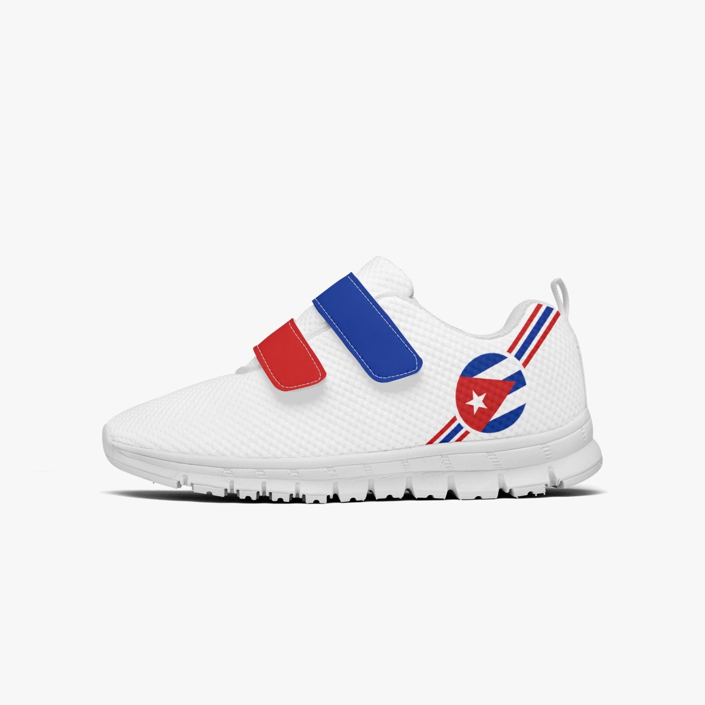 Cuba Pride Kid's Lightweight Velcro Mesh Sneaker - White
