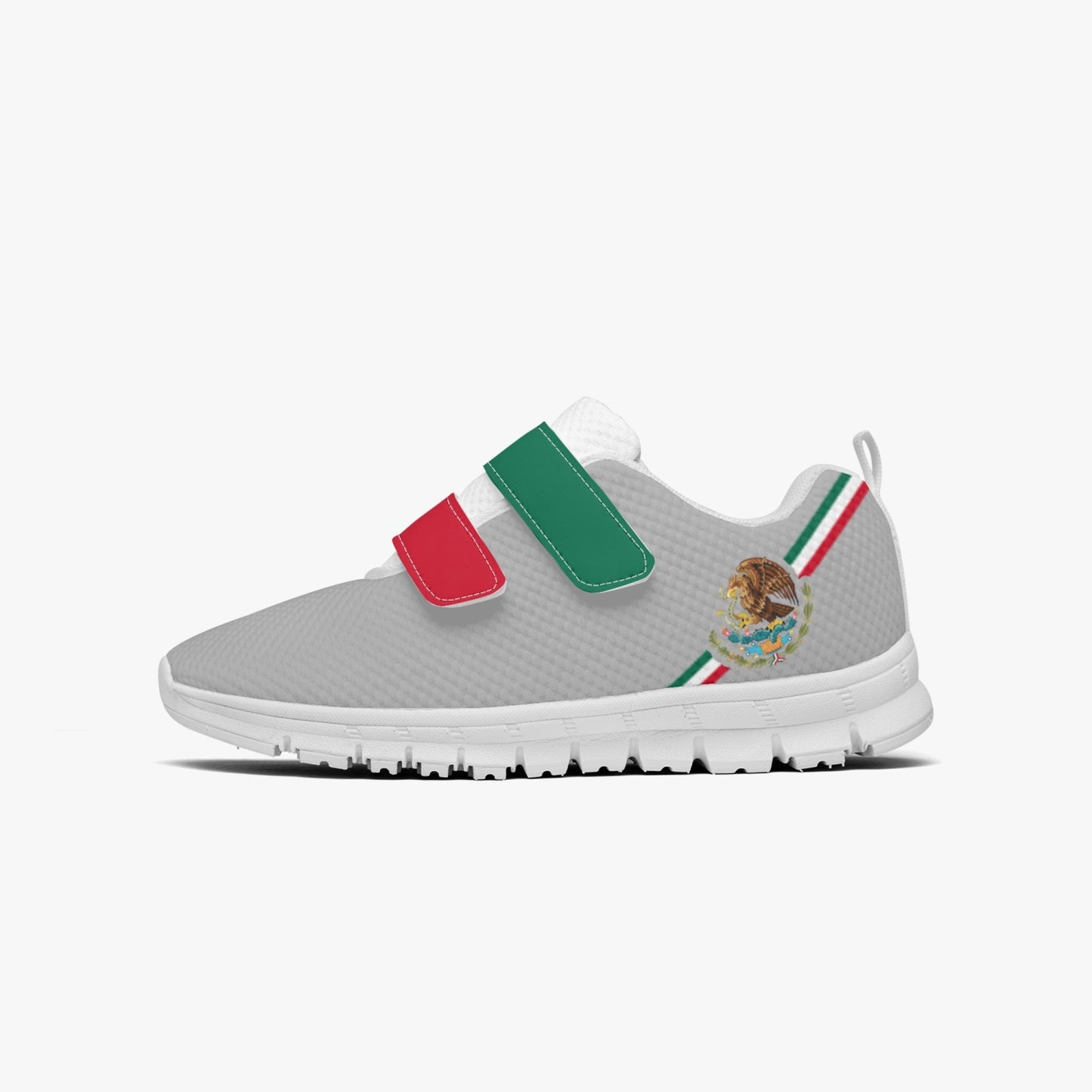 Mexico Pride Kid's Lightweight Velcro Mesh Sneaker - Gray