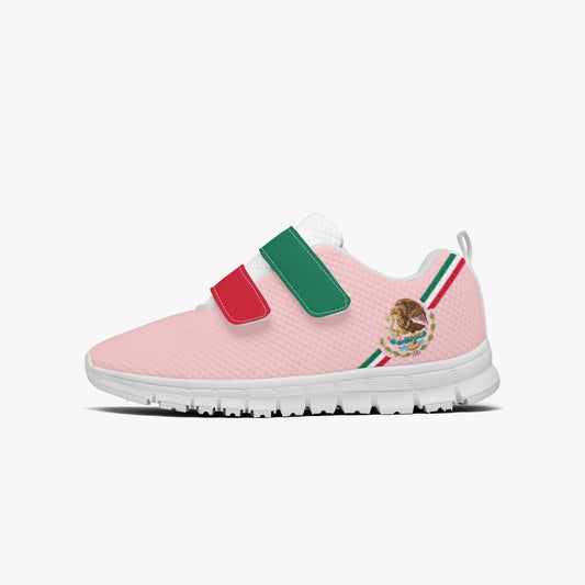 Mexico Pride Kid's Lightweight Velcro Mesh Sneaker - Pink