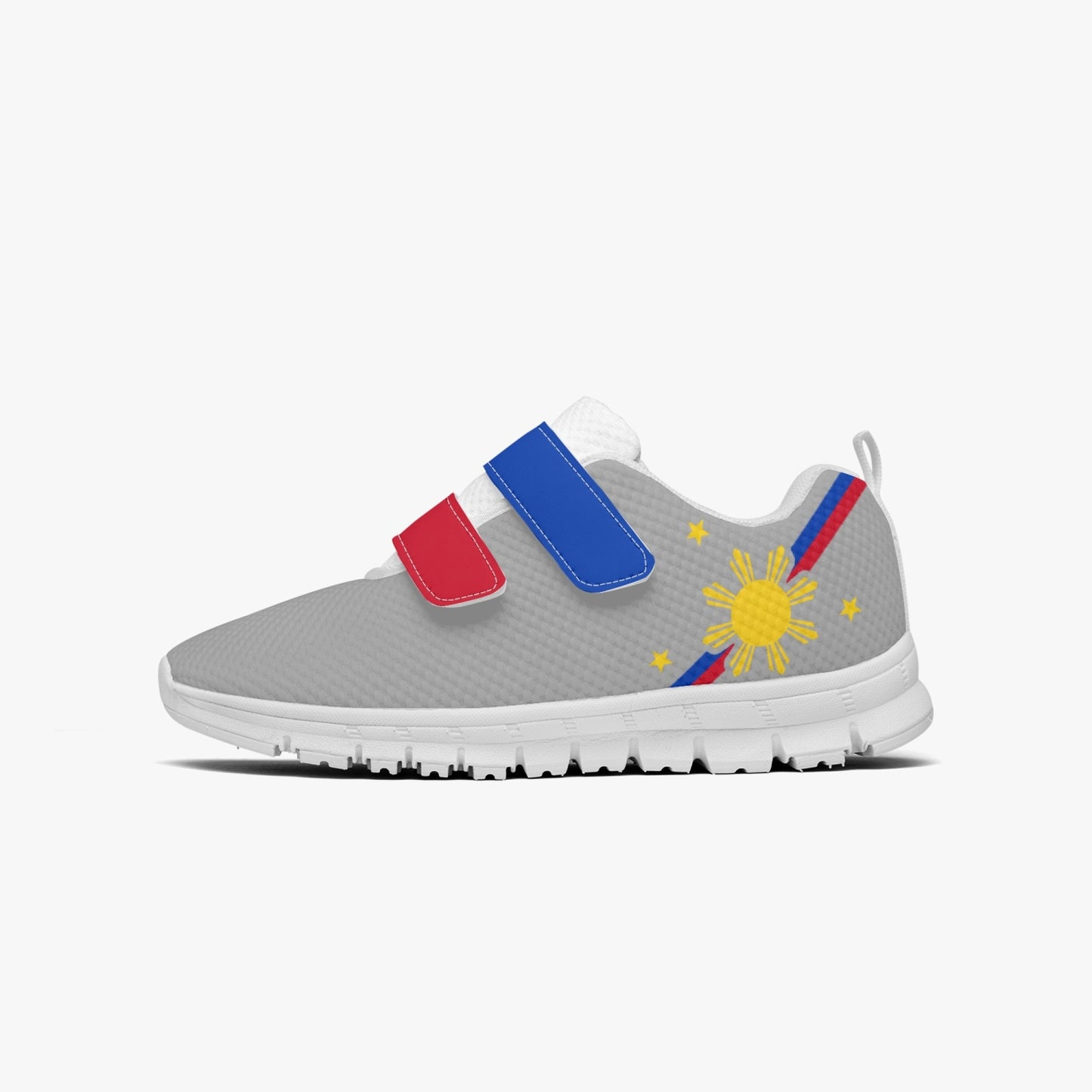 Philippines Pride Kid's Lightweight Velcro Mesh Sneaker - Gray