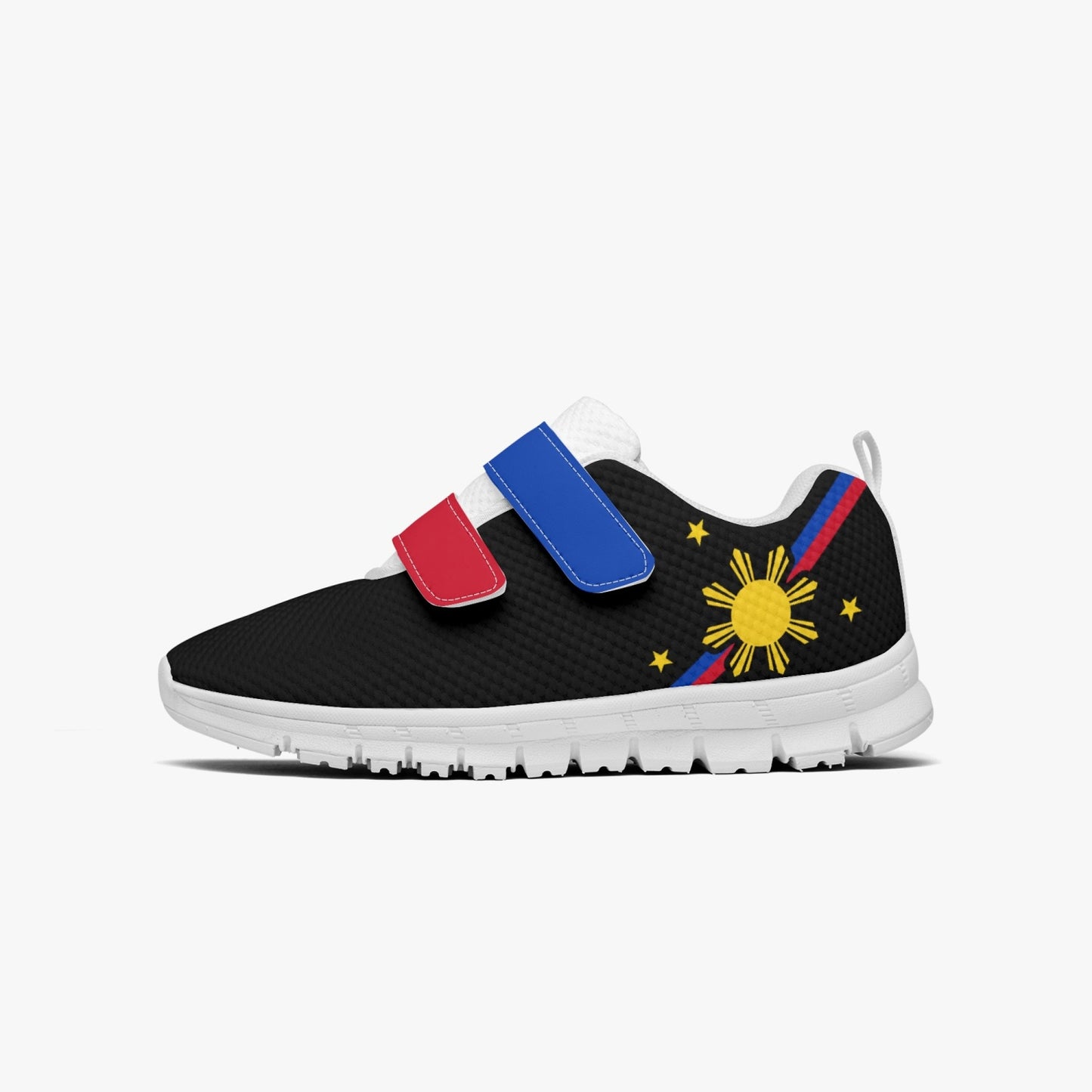 Philippines Pride Kid's Lightweight Velcro Mesh Sneaker - Black
