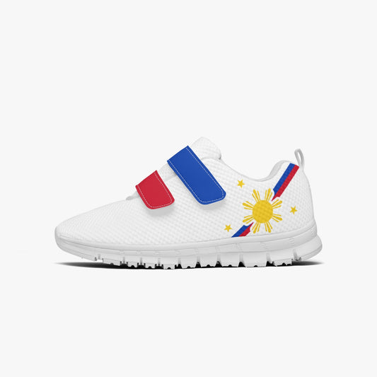 Philippines Pride Kid's Lightweight Velcro Mesh Sneaker - White