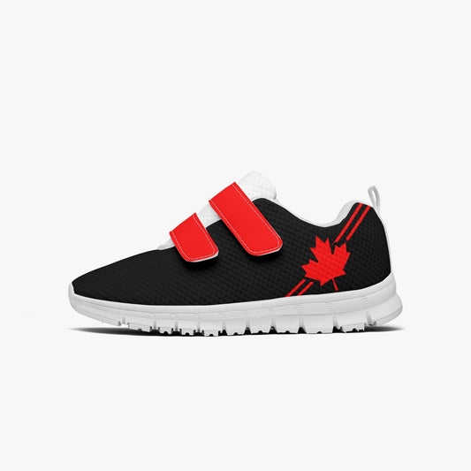 Canada Pride Kid's Lightweight Velcro Mesh Sneaker - Black