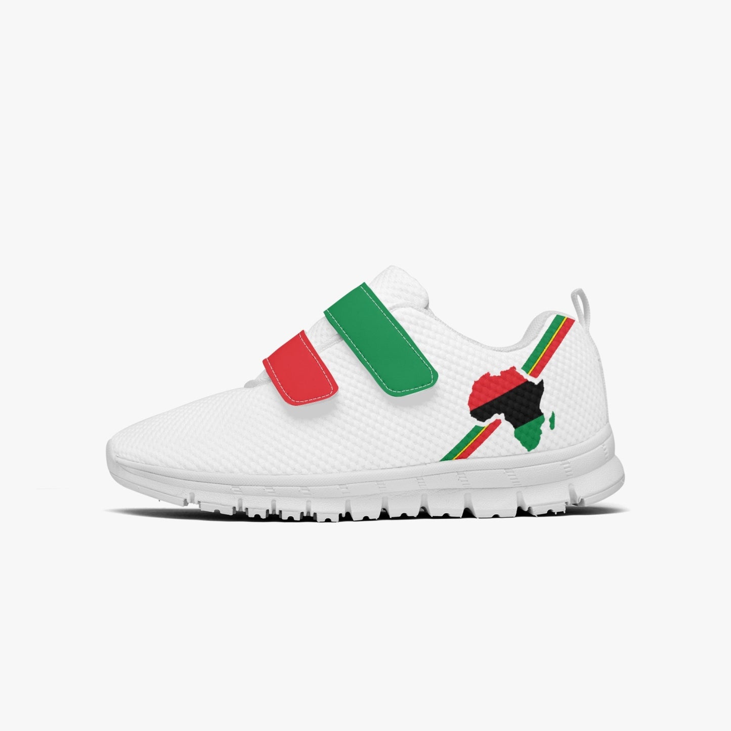 Africa Pride Kid's Lightweight Velcro Mesh Sneaker - White