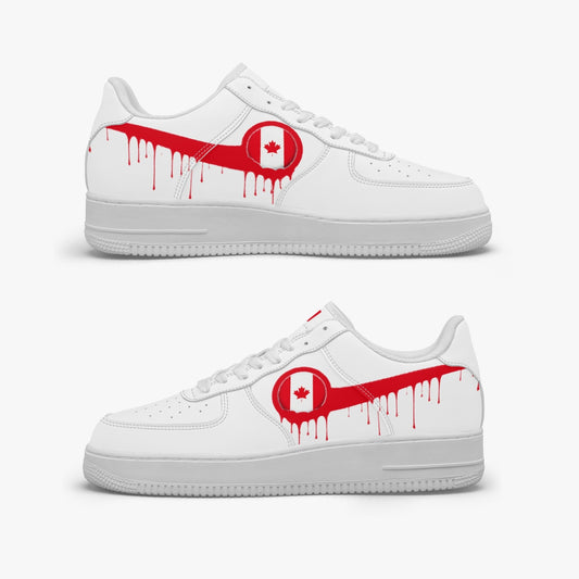 Canada Red Drip R-Force 1 Low Tops (White) - Men's & Women's