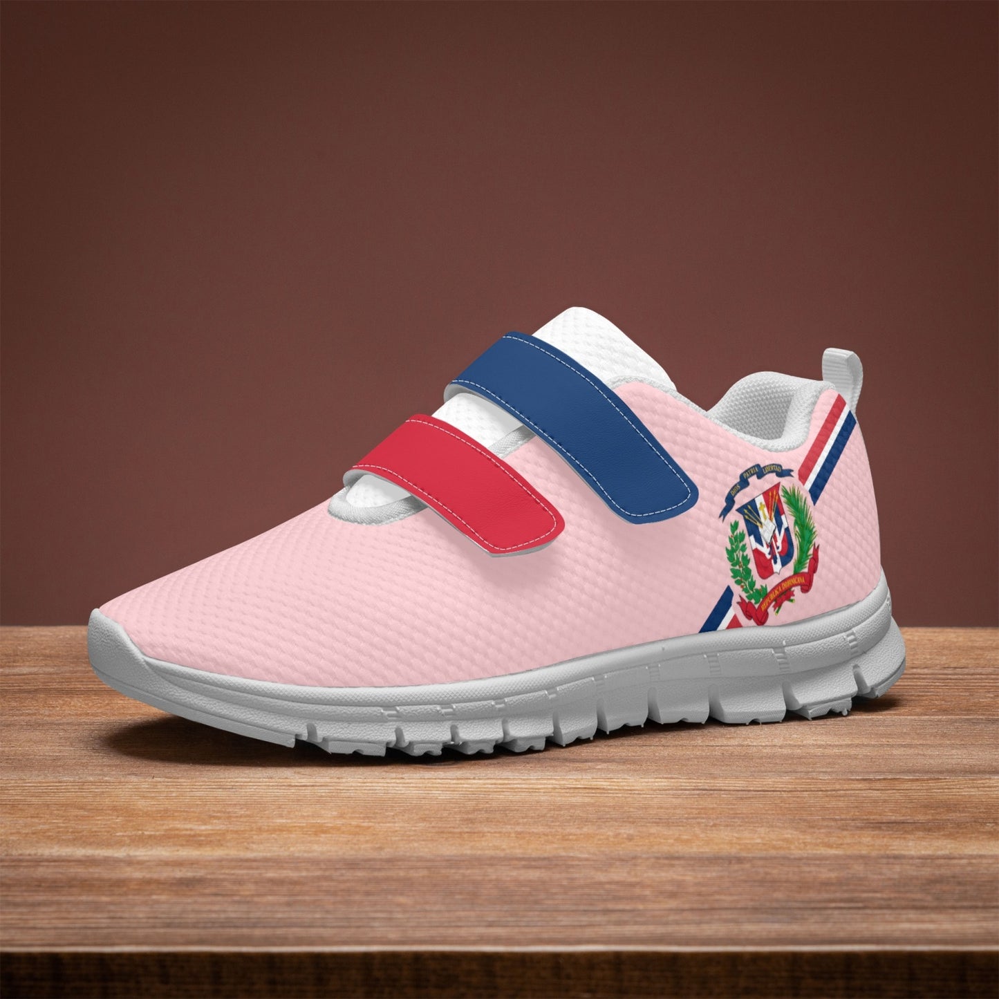 Dominican Pride Kid's Lightweight Velcro Mesh Sneaker - Pink