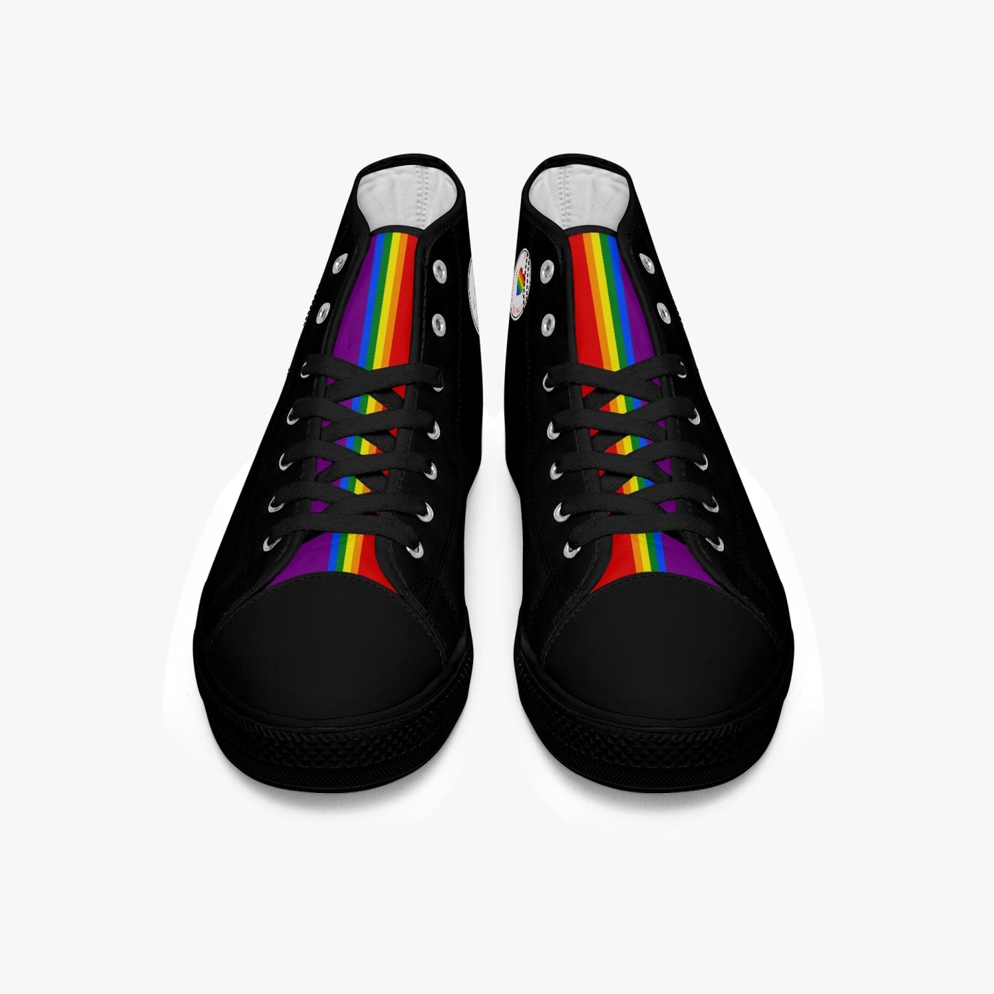 Rainbow Pride Classic Canvas High Tops (Black) - Men's & Women's