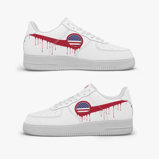American Red Drip R-Force 1 Low Tops (White) - Men's & Women's