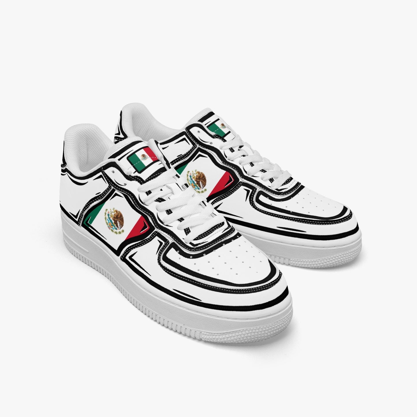 Mexico Cartoon Force 1 Low Tops (White) - Men's & Women's