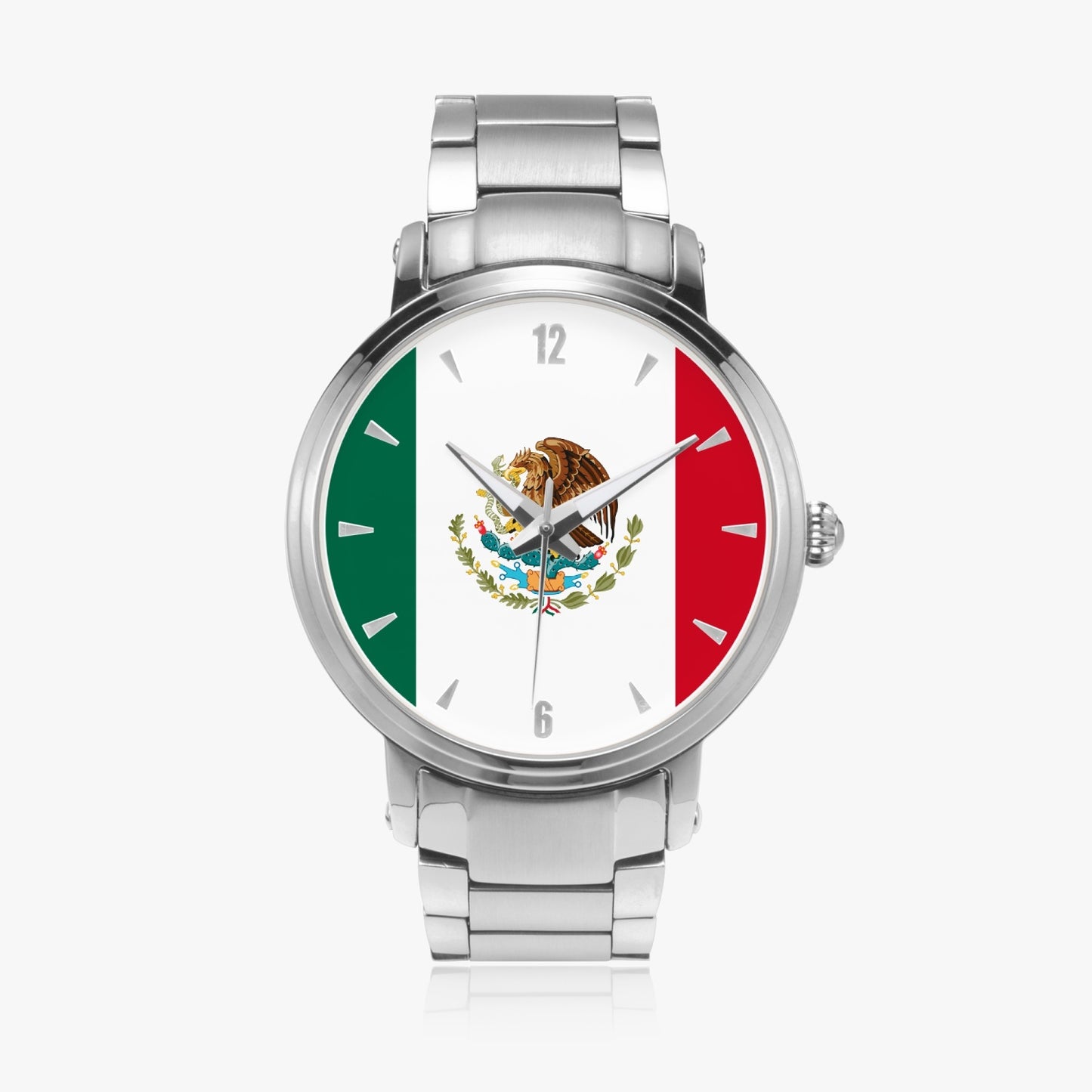 Mexico Pride Stainless Steel Luxury Men's Watch - Silver / Rose Gold / Black