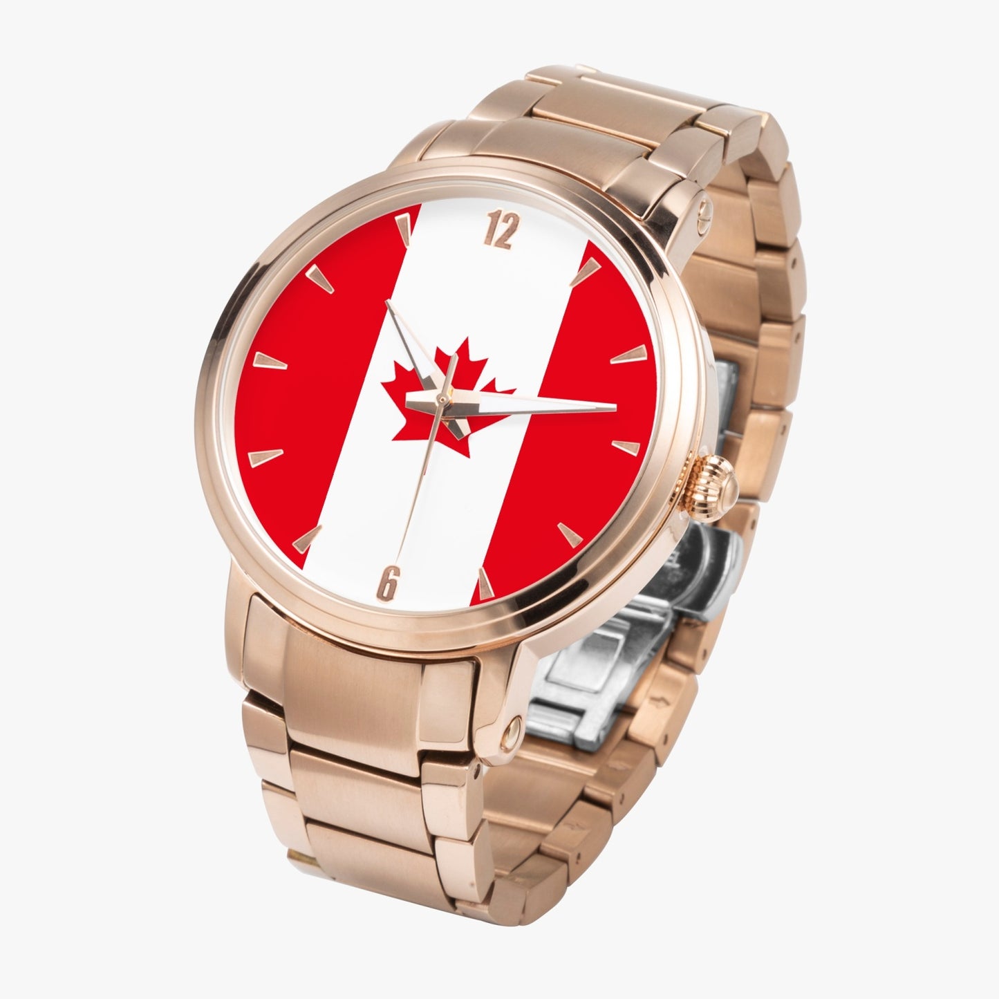 Canada Pride Stainless Steel Luxury Men's Watch - Silver / Rose Gold / Black