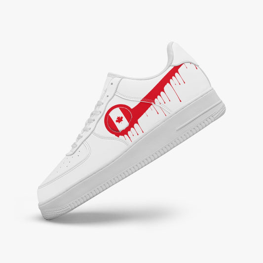 Canada Red Drip R-Force 1 Low Tops (White) - Men's & Women's