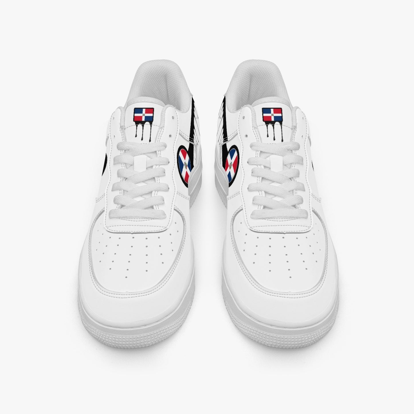 Dominican Black Drip R-Force 1 Low Tops (White) - Men's & Women's