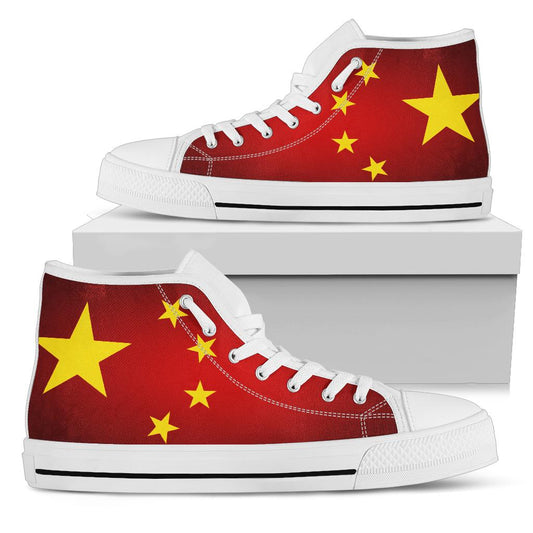 China Flag Shadow Canvas High Tops - Men's & Women's
