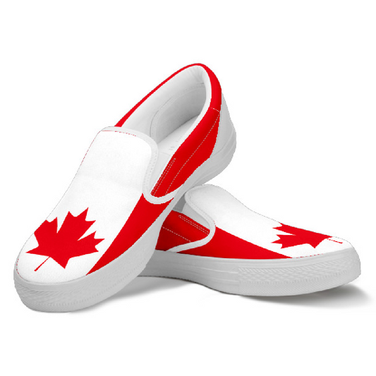Canada Flag Canvas Slip-Ons - Men's & Women's