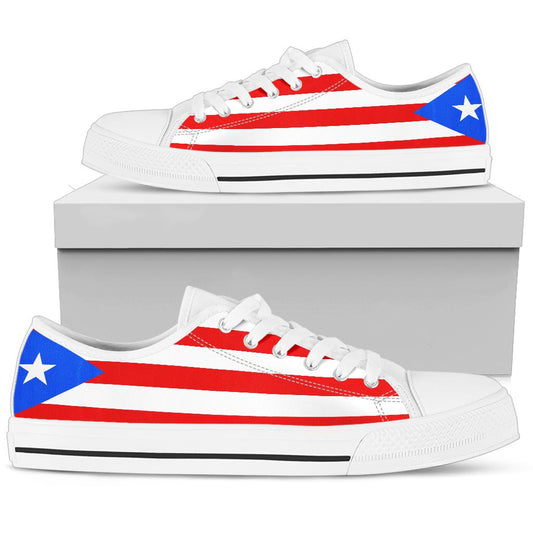 Puerto Rico Flag Canvas Low Tops - Men's & Women's