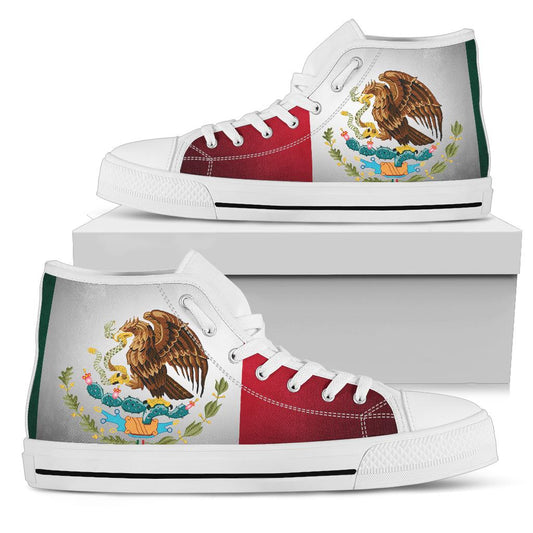 Mexico Flag Shadow Canvas High Tops - Men's & Women's