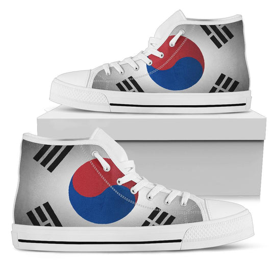 South Korea Flag Shadow Canvas High Tops - Men's & Women's
