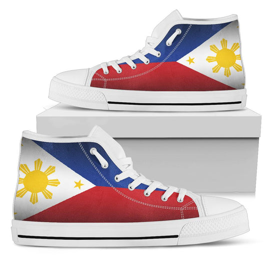 Philippines Flag Shadow Canvas High Tops - Men's & Women's