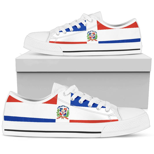 Dominican Republic Flag Canvas Low Tops - Men's & Women's