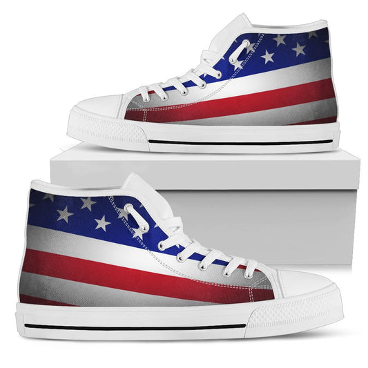 American Flag Shadow Canvas High Tops - Men's & Women's