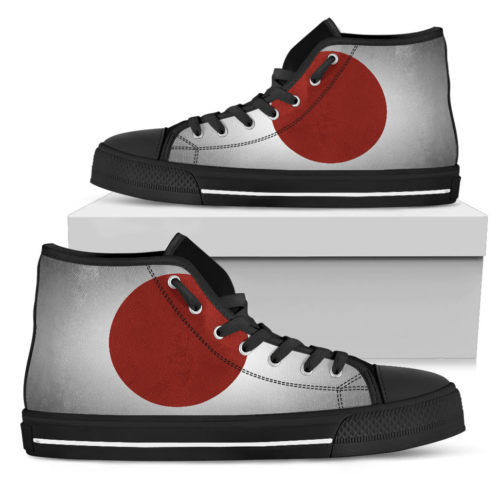 Japan Flag Shadow Canvas High Tops - Men's & Women's
