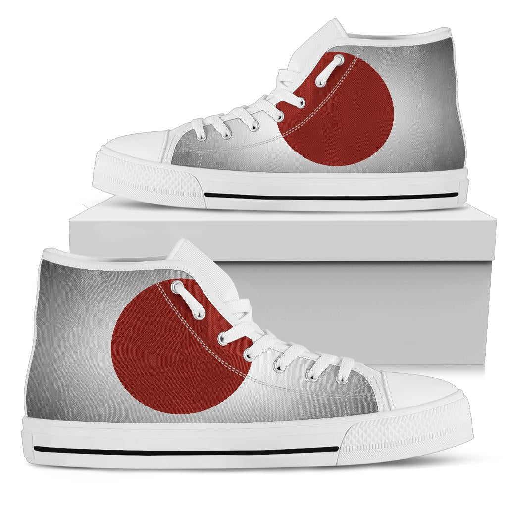 Japan Flag Shadow Canvas High Tops - Men's & Women's