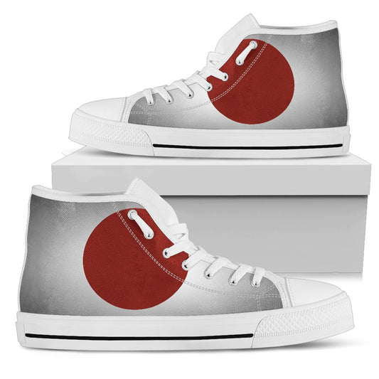 Japan Flag Shadow Canvas High Tops - Men's & Women's