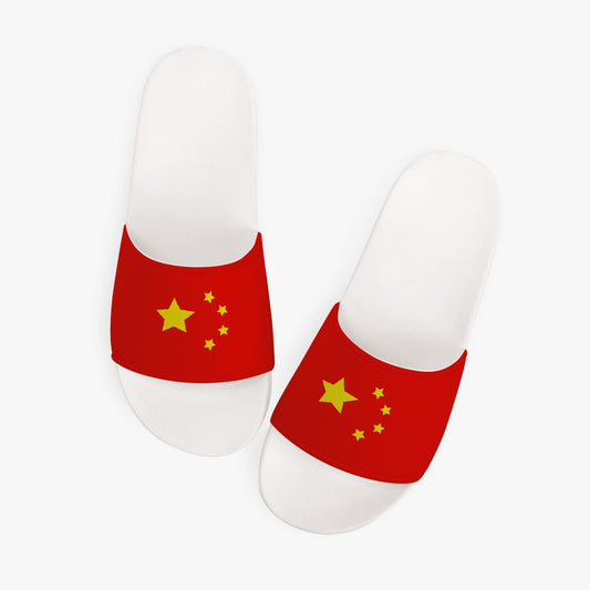 China Flag Slides (White Sole) - Men's & Women's