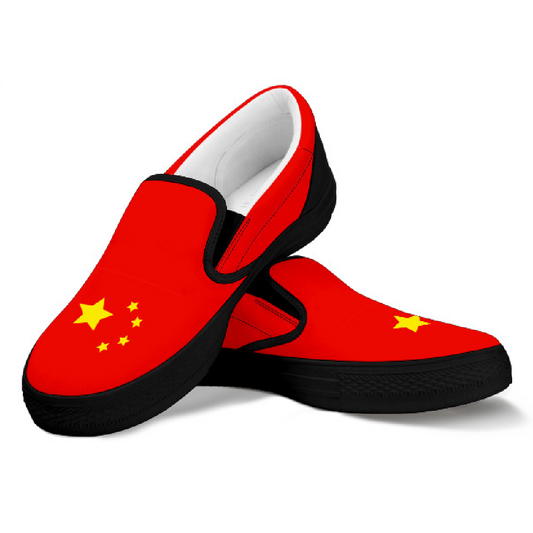 China Flag Canvas Slip-Ons - Men's & Women's