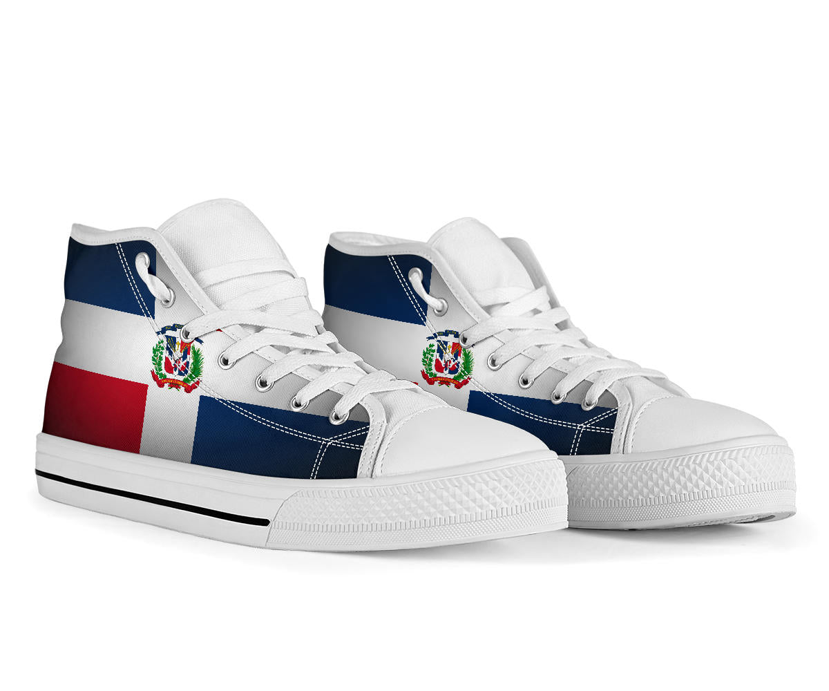 Dominican Flag Shadow Canvas High Tops - Men's & Women's