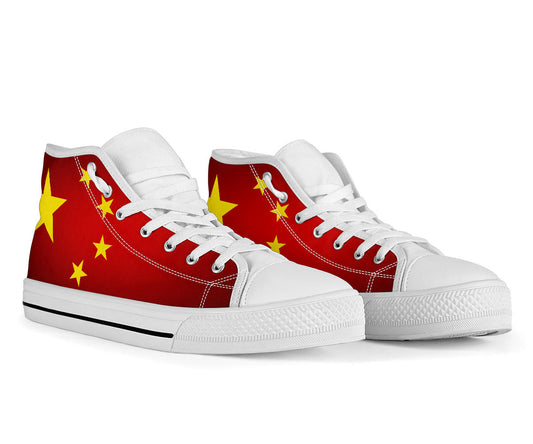 China Flag Shadow Canvas High Tops - Men's & Women's