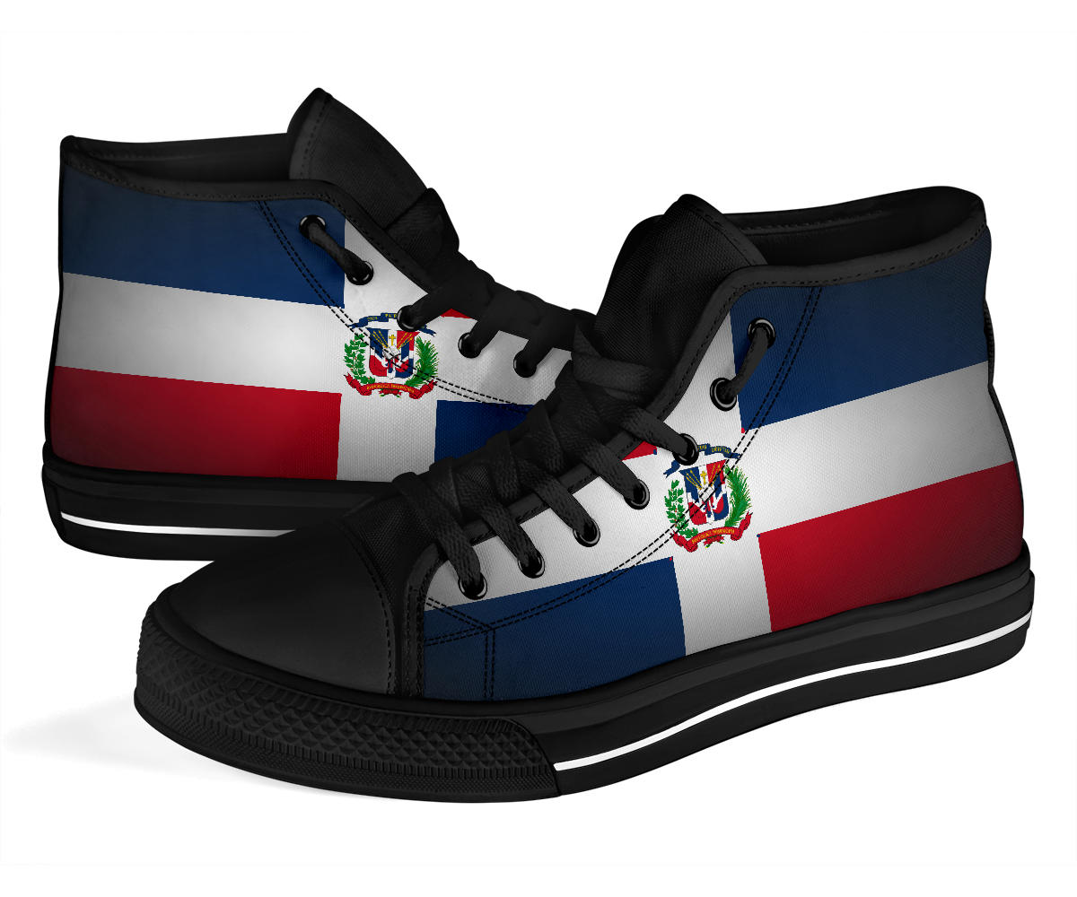 Dominican Flag Shadow Canvas High Tops - Men's & Women's