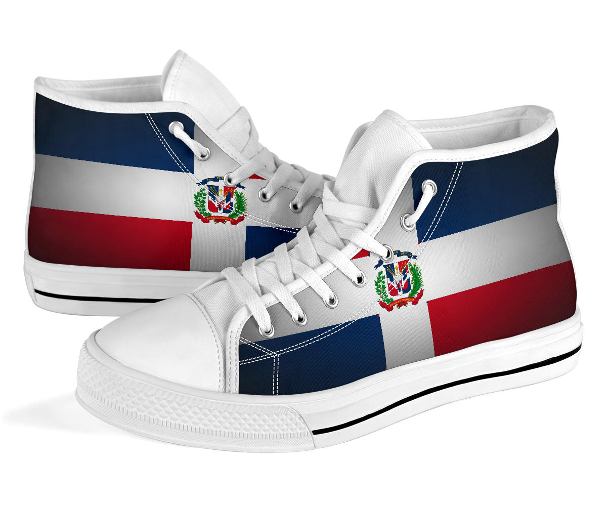 Dominican Flag Shadow Canvas High Tops - Men's & Women's