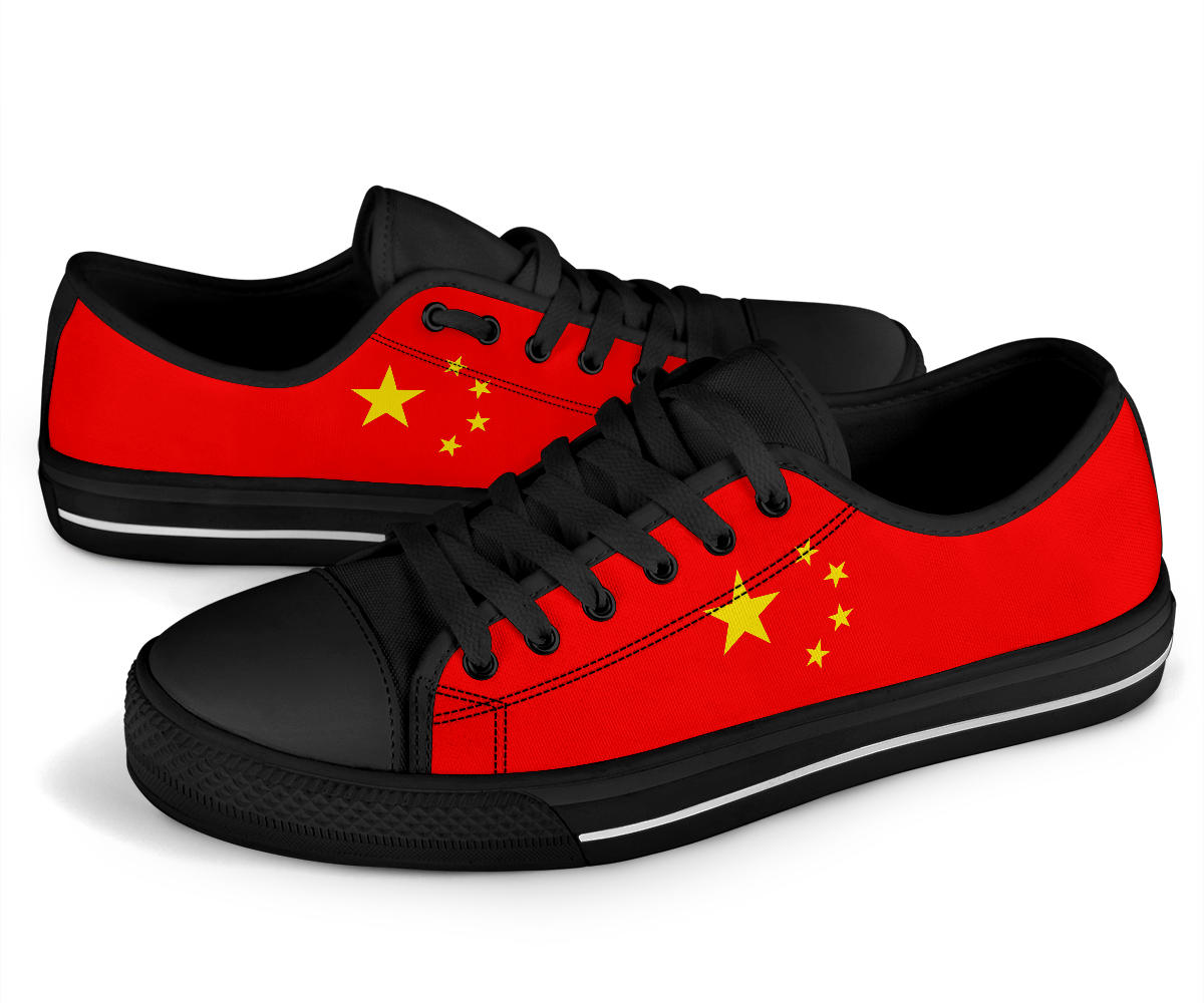 China Flag Canvas Low Tops - Men's & Women's