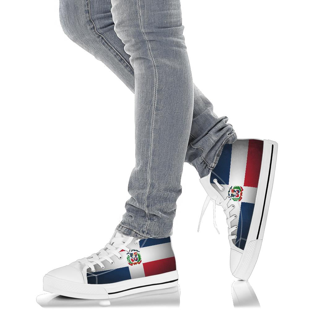 Dominican Flag Shadow Canvas High Tops - Men's & Women's