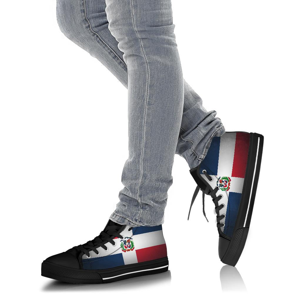 Dominican Flag Shadow Canvas High Tops - Men's & Women's