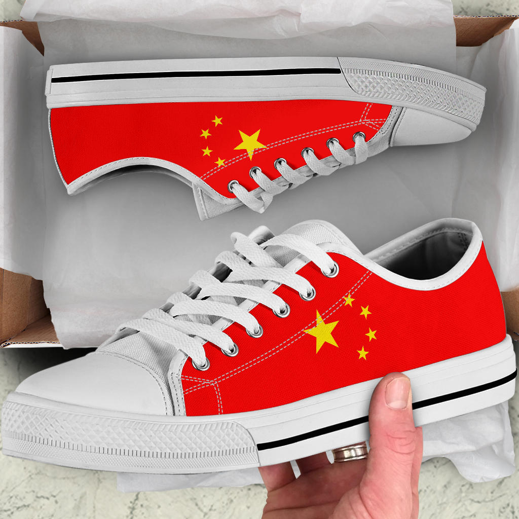 China Flag Canvas Low Tops - Men's & Women's