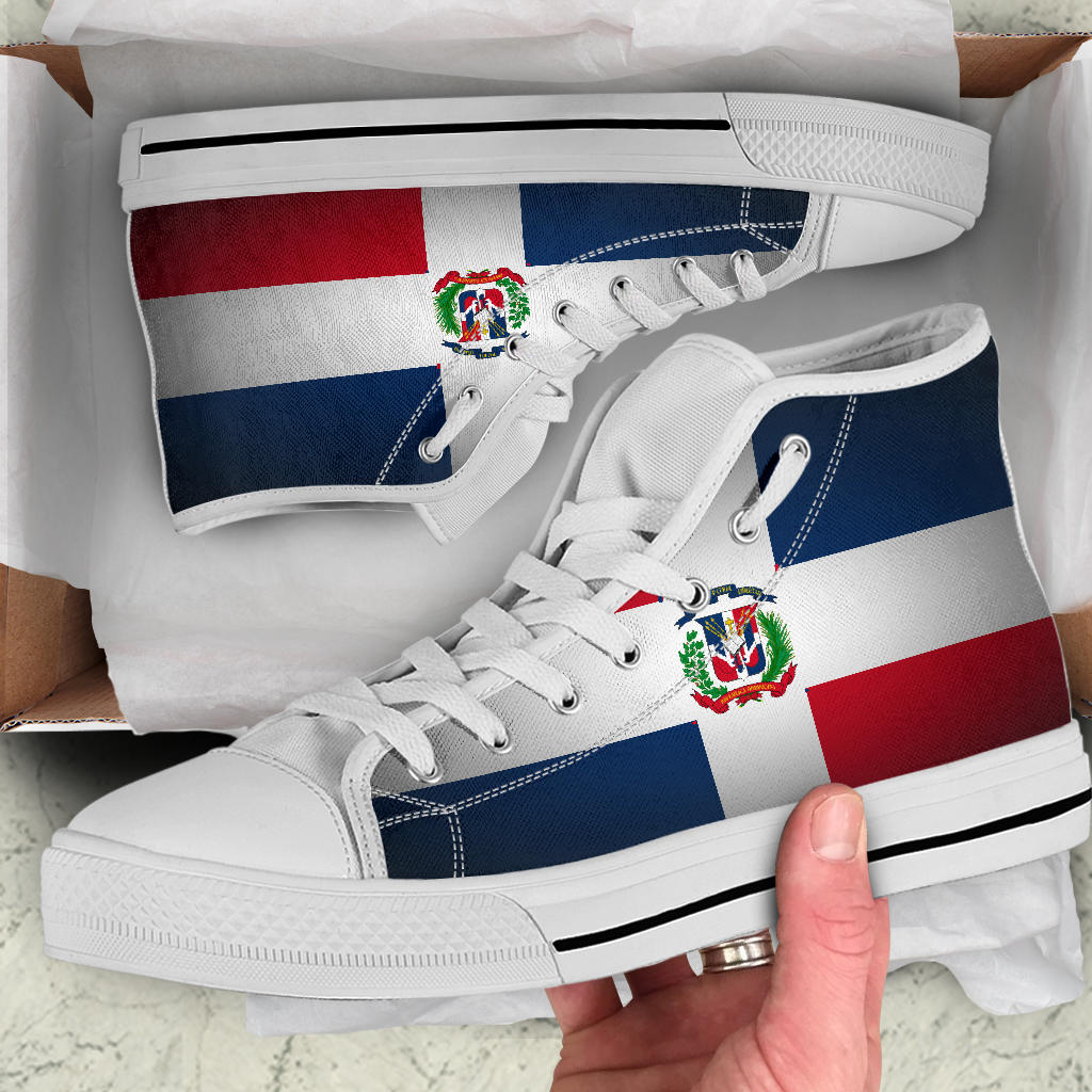 Dominican Flag Shadow Canvas High Tops - Men's & Women's