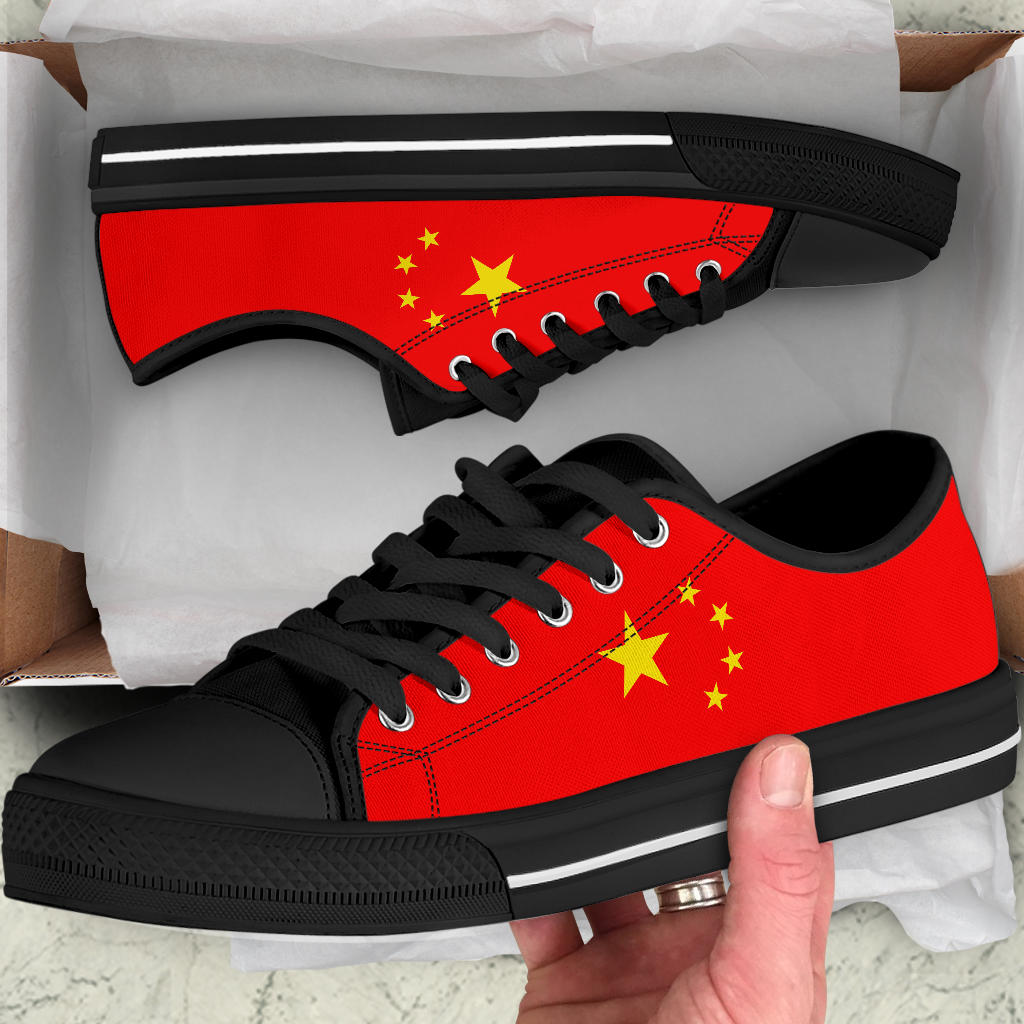 China Flag Canvas Low Tops - Men's & Women's